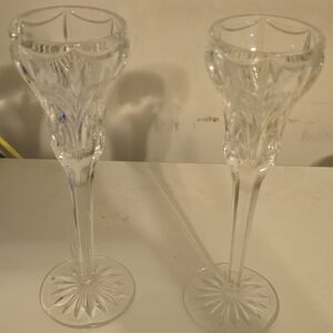 Set Of Two Waterford Fine Cut Crystal 8 1/2"